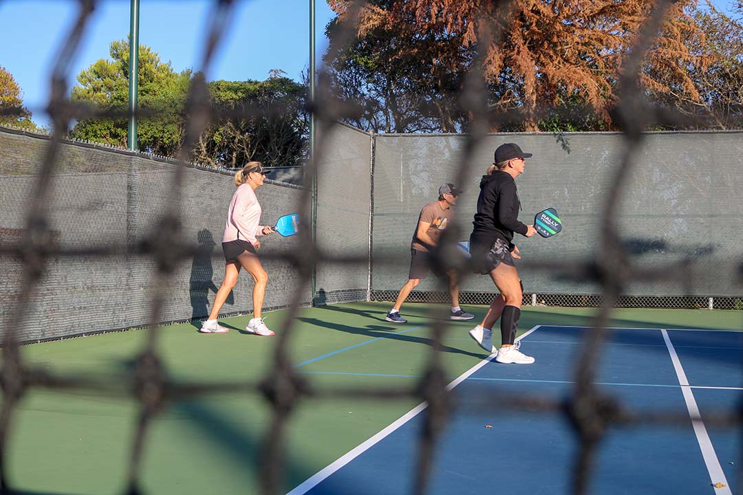 October 14, 2019 | San Luis Obispo Country Club | Pickleball can be played with 4 or 6 people total. When playing with one extra player on your side of the court it's called Mortimer. The SLO country club is one of the first to implement this technique, Mortimer, into their Monday play day. 
